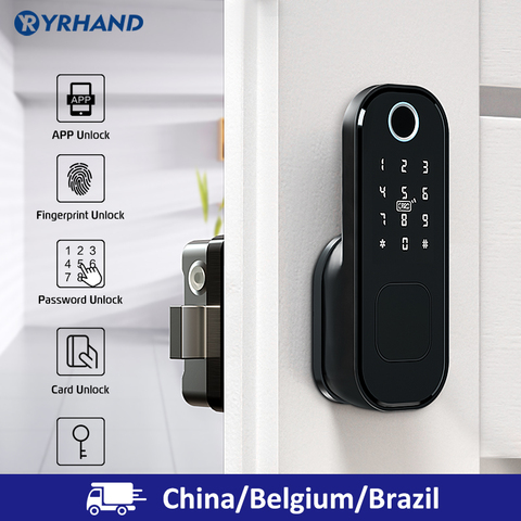 Fingerprint Door Lock Waterproof Outdoor Gate Bluetooth TT Lock Wifi Passcode IC Card Keyless Enter Electronic Lock ► Photo 1/6