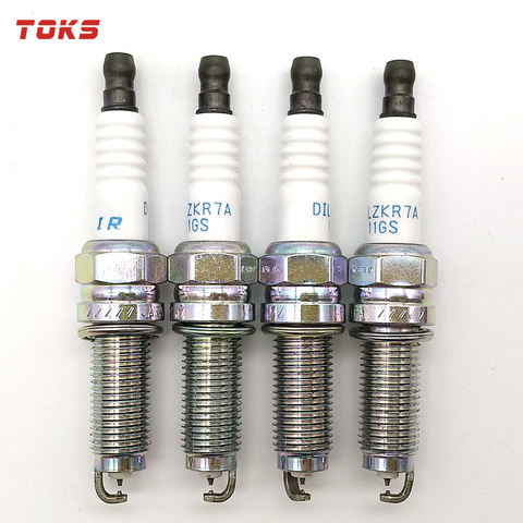 TOKS 4pcs 12290-R41-L01 DILZKR7A11GS Dual Iridium Spark Plugs For Honda CR-V IV and CIVIC IX Car Candle 12290R41L01 ► Photo 1/4