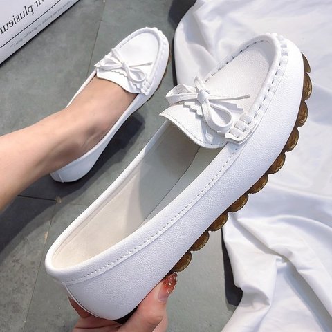 2022Genuine Leather Flats Casual Slip On Loafers Woman Shoes Comfortable Soft Bottom Flat Shoes Vintage Style Woman Footwear ► Photo 1/5