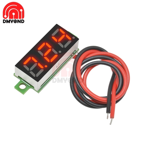 DC 2.5V-30V 12V 24V 0.28 Inch 2 Wire Voltmeter Voltage Meter Volt Tester Detector Monitor Red LED Screen Car Motocycle Electric ► Photo 1/6