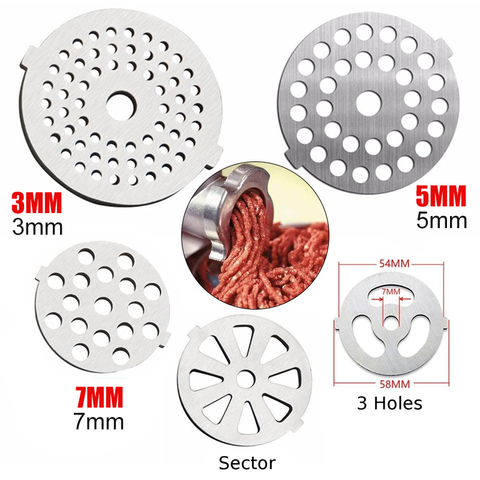 1pc Meat Grinder Plate Net Cut Meat Grinder Parts Elements Replace Stainless Steel Meat Hole Plate 5 pattern to choose ► Photo 1/6