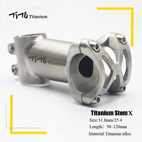 TiTo titanium Bicycle Stem MTB Bike Stem mountain Road handlebar Bike Stem 25.4mm/31.8mm x Length 50/60/70/80/90/100/110/120mm ► Photo 1/6