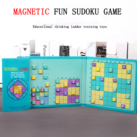 Children's digital game chess nine-square lattice Sudoku puzzle magnetically filled digital wooden puzzle children's toys ► Photo 1/6
