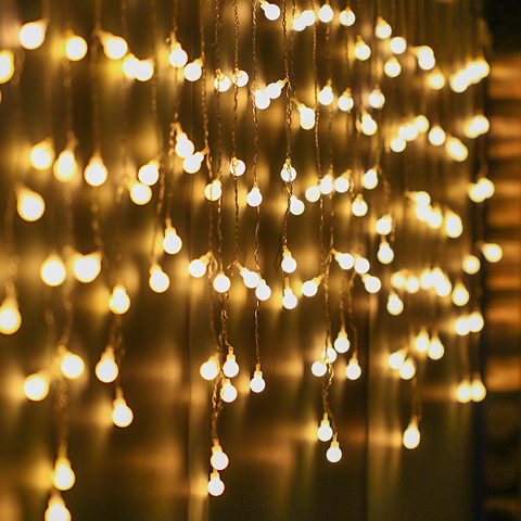 Led Ball Christmas Lights Outdoor Decoration 4.6m droop 0.4-0.6m Led Curtain Garland String Light Outdoor Garden Street Wedding ► Photo 1/6