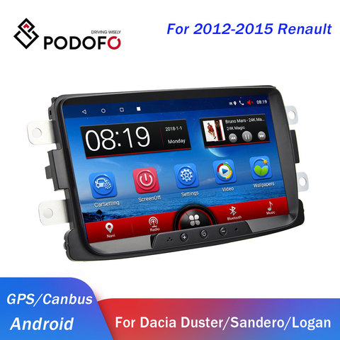 Podofo 2din Car Radio Android Car Multimedia Player GPS 2 Din