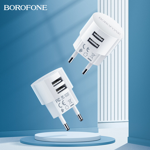 BOROFONE 5V 2.4A Dual USB Charger EU Plug Quick Charge Wall Charger Mobile Phone Charging Mini Adapter Travel Charger For iPhone ► Photo 1/6