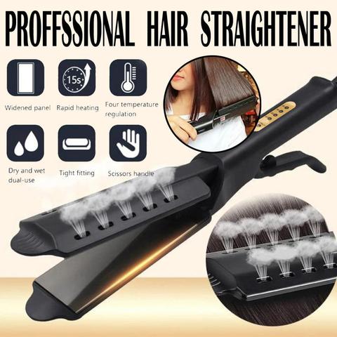 Professional Steam Hair Straightener Four-gear Hair Flat Iron Ceramic Heating Plate Hair Straightening Iron Styling Tool ► Photo 1/6