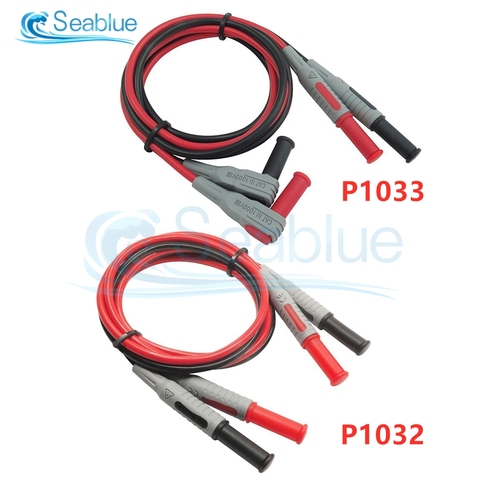 P1033/P1032 Multimeter Test Cable Injection Molded 4mm Banana Plug Test Line Straight to Curved Test Cable ► Photo 1/6