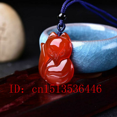 Natural Red Agate Hand Engraving Fox Exorcise Evil Spirits Pendant Lucky Amulet Fashion Hand-Carved Man Woman Luck  New ► Photo 1/3