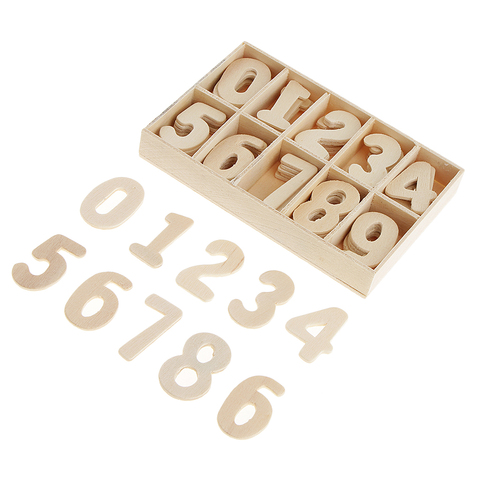 60Pcs Totally Wooden Numbers Wood Embellishments Wooden Numbers for Arts Crafts DIY Decoration Displays ► Photo 1/6