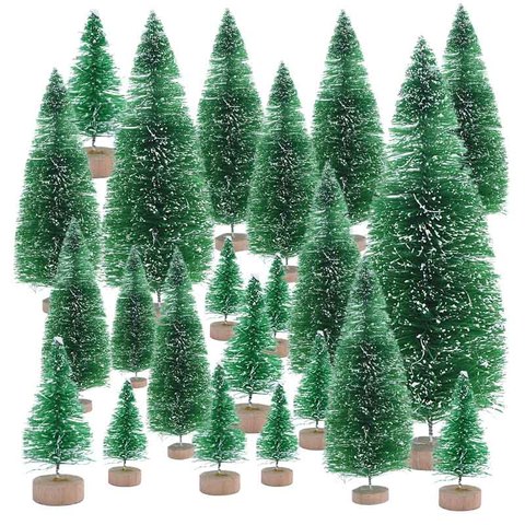 6.5cm to 16cm Small Decorated Christmas Tree Fake Pine Tree Mini Artificial Christmas Tree Santa Snow Home Decoration ► Photo 1/6