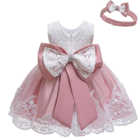 Newborn Clothes Infant Dresses For Baby Girls Wedding Party Princess Dress Baby Lace 1st Year Birthday Dress 3 9 12 18 24 Month ► Photo 1/6