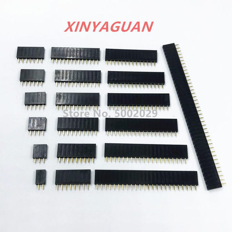 2.54mm Pitch Single Row Female 2~40P PCB socket Board Pin Header Connector Strip Pinheader 2/3/4/6/10/12/16/20/40Pin For Arduino ► Photo 1/2