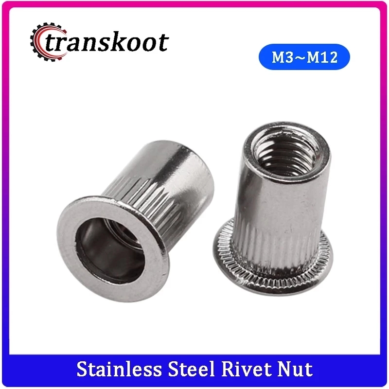 100Pcs//Lot M5 Stainless Steel Metric thread  Rivet Nut Rivnut Inserts Nut