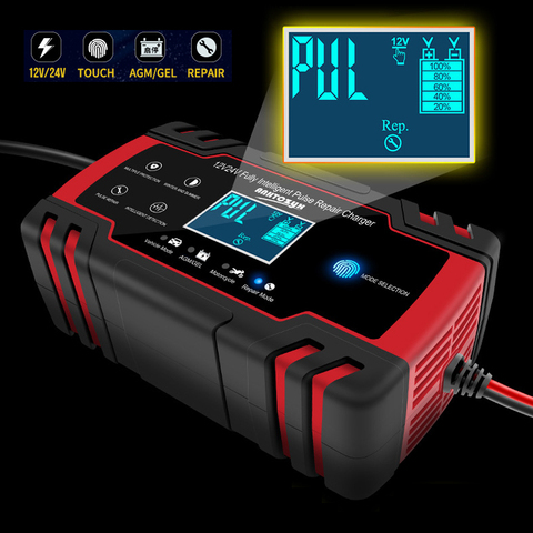 Buy Online Car Battery Charger 12 24v 8a Touch Screen Pulse Repair Lcd Battery Charger For Car Motorcycle Lead Acid Battery Agm Gel Wet Alitools