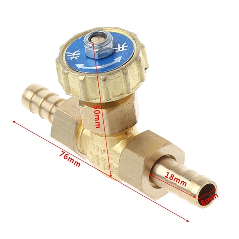 Elbow Brass Needle Valve 10mm Propane Butane Gas Adjuster Barbed Spigots  ► Photo 1/6