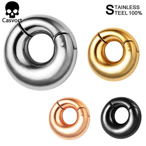 Casvort 2 PCS  316L Stainless Steel round Ear Plugs Tunnels  Ear Weights Piercing body Jewelry ► Photo 1/6