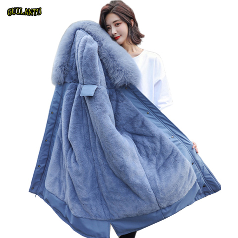 2022 Cotton Liner Warm Coat And Waterproof Jacket Women Plus Size Slim Long Coat Female Winter Big Fur Hooded Parka Mujer Coats ► Photo 1/6