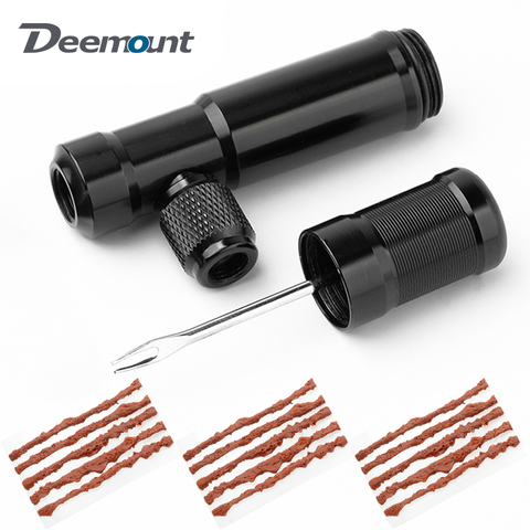 Deemount Bicycle Tubeless Tire Urgent Repair Tool W/ 15 Stripes Fits Threaded CO2 Cartridge Inflate Presta Schrader ► Photo 1/6