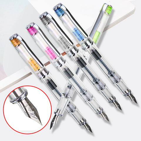 1Pc Fountain Pen 3003 Transparent Plastic Fountain Pen Extra Fine Nib 0.38mm Great For Writing Decorations Gifts Random Color ► Photo 1/6