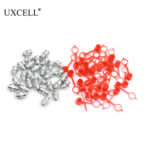 Uxcell Iron Zinc Plating M8 Thread Straight 45 Degree 90 Degree Grease Nipple Fittings with Red Dust Cap for Car Motorcycle ► Photo 1/6