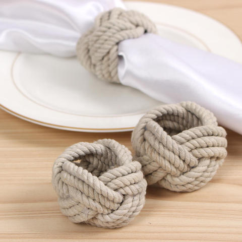 12Pc Valentine's Day Natural Jute Napkin Ring Rope Woven Napkin Buckle Linen Holders For Thanksgiving Festival Partie Decoration ► Photo 1/6