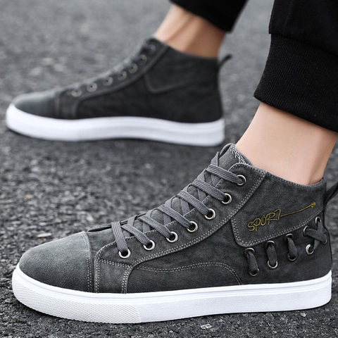 Men Casual Shoes Blue Canvas Sneakers Man Vulcanized Shoes Male High Top Sneakers Spring/autumn 2022 zapatillas hombre ► Photo 1/6