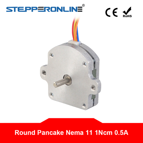 Pancake Motor Nema 11 Stepper Motor Bipolar 1.8deg 1Ncm 0.5A 28x28x9.5mm 4-lead Round Stepper Motor ► Photo 1/5