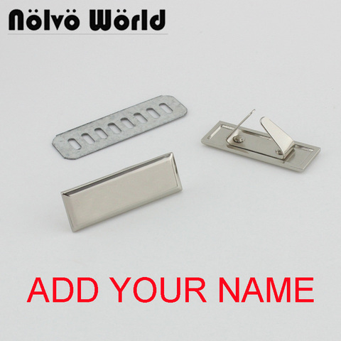 5-20-100 pieces,add YOUR NAME 36*12mm light gold handbag rectangle metal purse label tags,bags purse metal labels, ► Photo 1/5