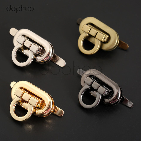 dophee 1pcs 30*15mm Alloy Bag Buckle Twist Turn Lock Snap Clasps Closure For DIY Fashion Women Handbag Craft Bag Purse Hardware ► Photo 1/6