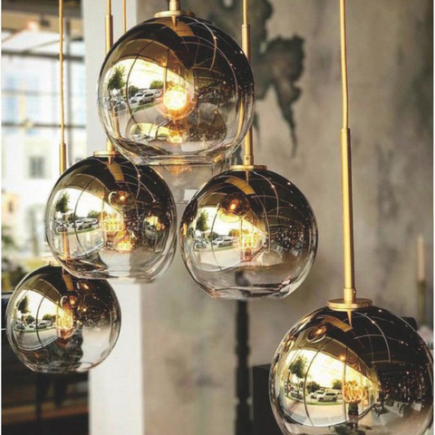 Silver Gold Glass Lights Chandelier Lighting Restaurant Combination Hanging Lights lamparas de techo colgante moderna ► Photo 1/6