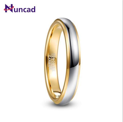 2022 T224R NUNCAD 4mm Width Domed Polished Step Gold Color Plating Tungsten Steel Men's Ring Wedding Band Tungsten Carbide Ring ► Photo 1/4