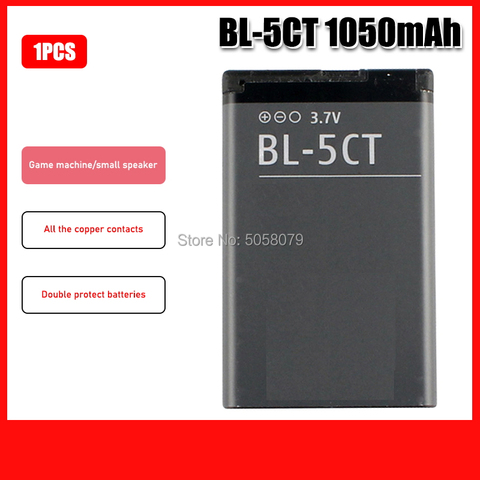 BL-5CT BL5CT Battery for Nokia 3720 5220 5220XM 6330 6730 6303i C5-02 BL 5CT High Quality 1050mAh Batteries ► Photo 1/6