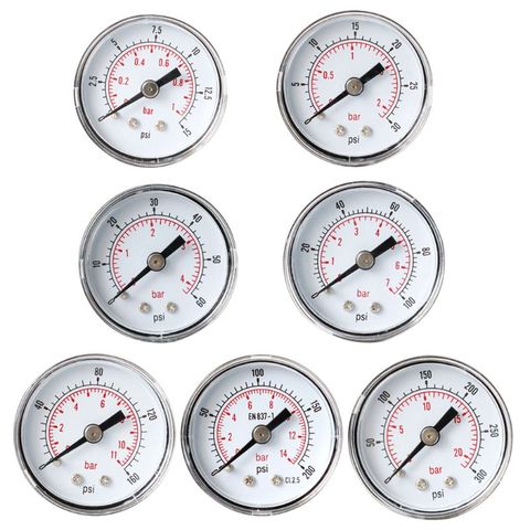 Pressure Gauge 40mm 1/8 BSPT Rear Back 15-300 PSI & Bar for Air Gas Wate Fuel ► Photo 1/6