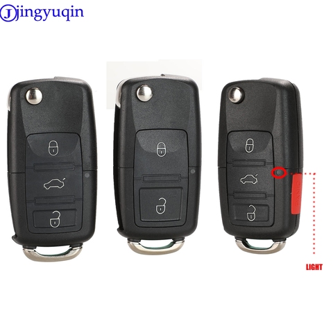 jingyuqin  2/3/4 B Folding Car Remote Key Shell Case Fob For VW Passat Polo Golf Touran Bora Ibiza Leon Octavia Fabia ► Photo 1/6