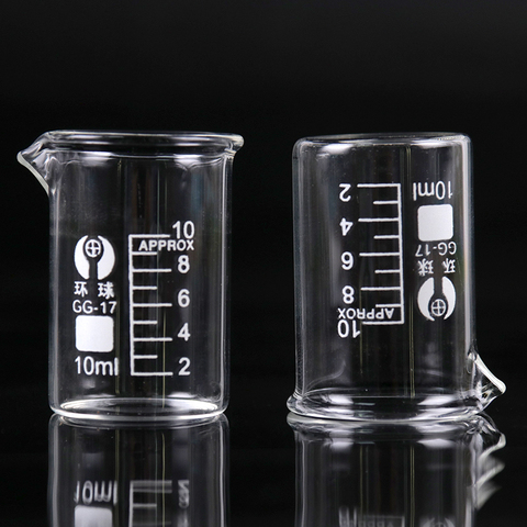 1PC Transparent Beaker Flask Capacity 10ml Low Beaker For School Student Chemistry Laboratory Measuring Supplies ► Photo 1/6