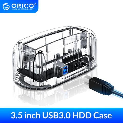 ORICO 3.5 Transparent HDD Enclosure USB 3.0 5Gbps to SATA3.0 HDD Docking Station UASP 8TB Drives for Notebook Desktop PC ► Photo 1/6