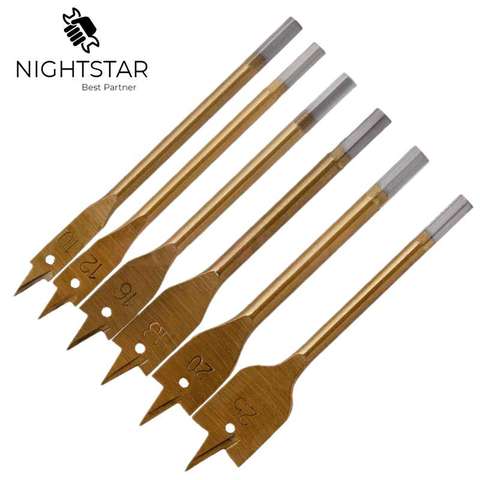 Krachtige 6Pcs Hole Saw Drill Bits Set Woodworking DIY Tool Spade Dill Bits Wood Flat Hole Drill Bit 10mm - 25mm ► Photo 1/6