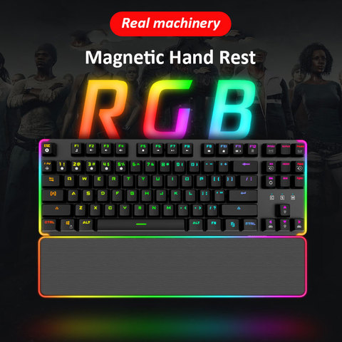 Gaming Mechanical Keyboard 87 keys OUTEMU Magnetic Hand Rest Wired Keyboard Anti-ghosting RGB/ Mix Backlit For Gamer PC Laptop ► Photo 1/6