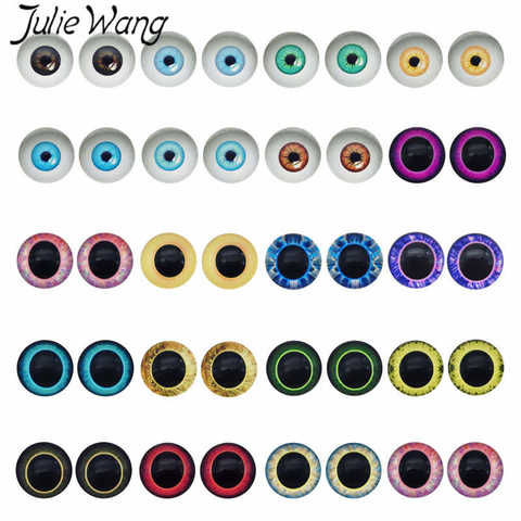 Julie Wang  6-30mm In Pairs Dragon Eyes Cabochons Flatback Round Pupil Glass Human Doll Eyes Round Jewelry Making Accessory ► Photo 1/6