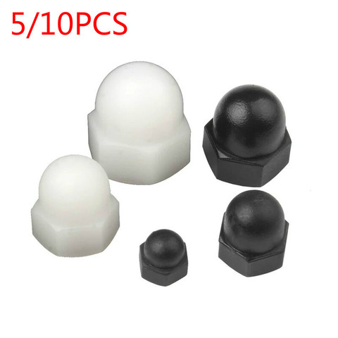 5/10pcs M3 M4 M5 M6 M8 M10/M12 Plastic Hex Nylon Cap Nuts Decorative Cover Semicircle Acorn Nut White Black. ► Photo 1/5