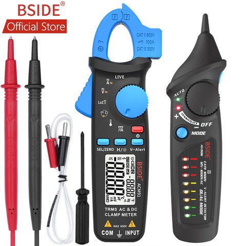 Digital Clamp Meter BSIDE ACM91 AC/DC Current 1mA True RMS Auto Range Live Check NCV Temp Frequency Capacitor Tester Multimeter ► Photo 1/6