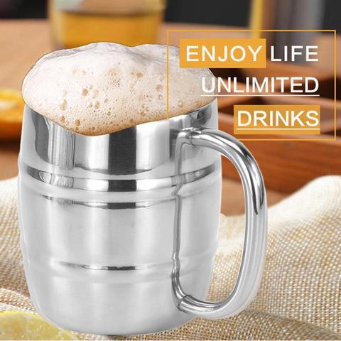 230/300/450ml Double-Layer Portable Stainless Steel Coffee Beer Mug Drinking Cup ► Photo 1/6