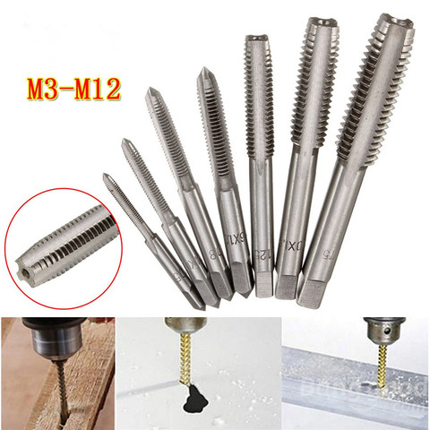 2pcs/lot M3 to M12 Industrial HSS Machine Spiral Point Straight Fluted Metric Taper and Plug Tap Right Hand Thread Screw Tap ► Photo 1/6