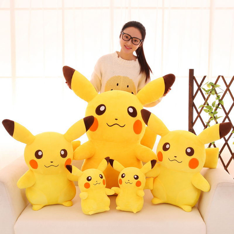 10-65cm Smile Pikachu Animal Dolls Plush Toys, Kawaii Cartoon Pikachu Soft Big Dolls Toys For Kids Girls Birthday Christmas Gift ► Photo 1/6