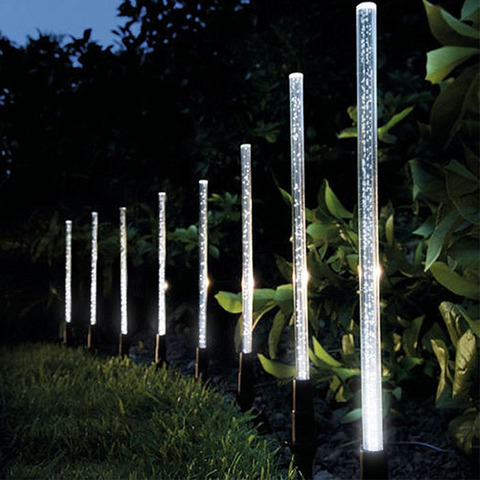 Solar Power Tube Lights Lamps Acrylic Bubble Pathway  Lawn Landscape Decoration Garden Stick Stake Light Lamp Set ► Photo 1/6