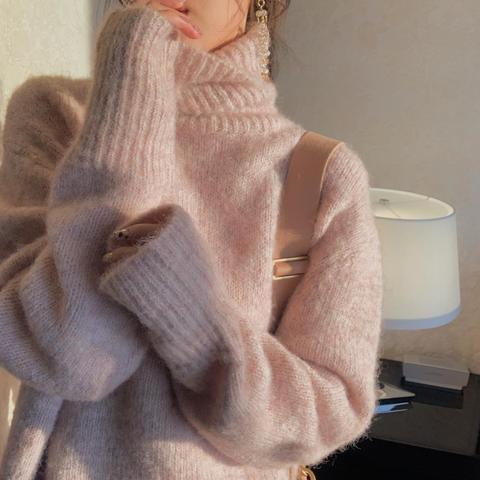 turtleneck New Winter Sweater Women Pullover Girls Tops Knitting Vintage  Autumn Female Knitted Outerwear Warm Sweaters Oversize ► Photo 1/6