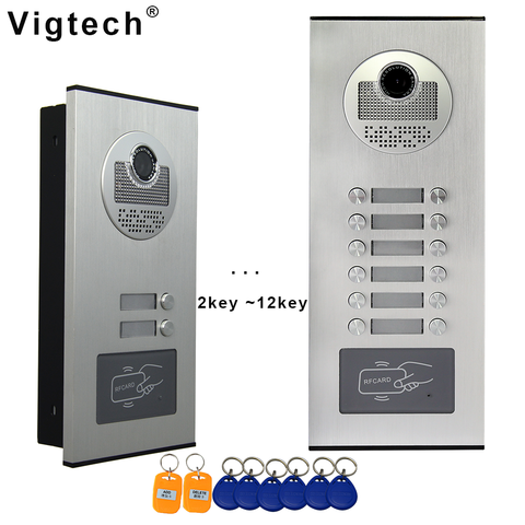 Wired Video Intercom Device For The Apartment Home RFID Access Camera  Outdoor Unit Wth 2/3/4/5/6/8/10/12 Buttons Multi Key ► Photo 1/6