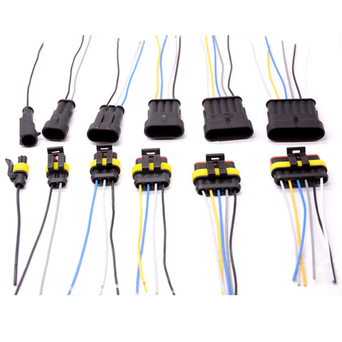 1 2 3 4 5 6 Way 1P 2P 3P 4P 5P 1.5 Kit Auto Connector Male & Female Waterproof Electrical Plug with 14AWG Cable Wire Harness ► Photo 1/6