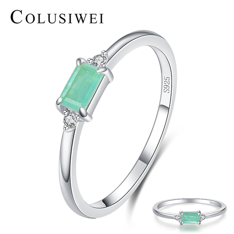 Colusiwei 925 Sterling Silver Mysterious Paraiba Tourmaline Fashion Rings for Women Engagement Wedding Finger Rings Fine Jewelry ► Photo 1/6